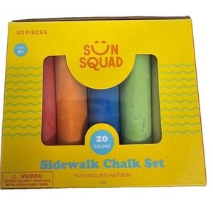 New in Box Non-toxic Washable Sidewalk Chalk 20pc‎ - Sun Squad Free Shipping